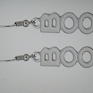 BOO Halloween Earrings in White Enamal 1 inch long.